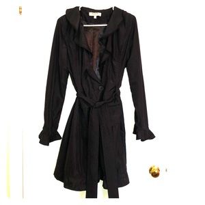 Ladies ruffled trench style jacket